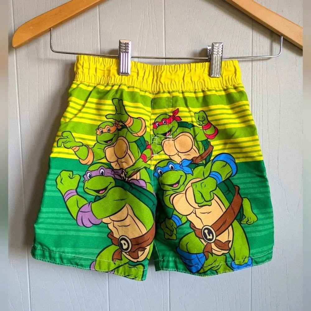 Vintage 90s Nickelodeon Teenage Mutant Ninja Turtles Swim Trunks 24 Months TMNT